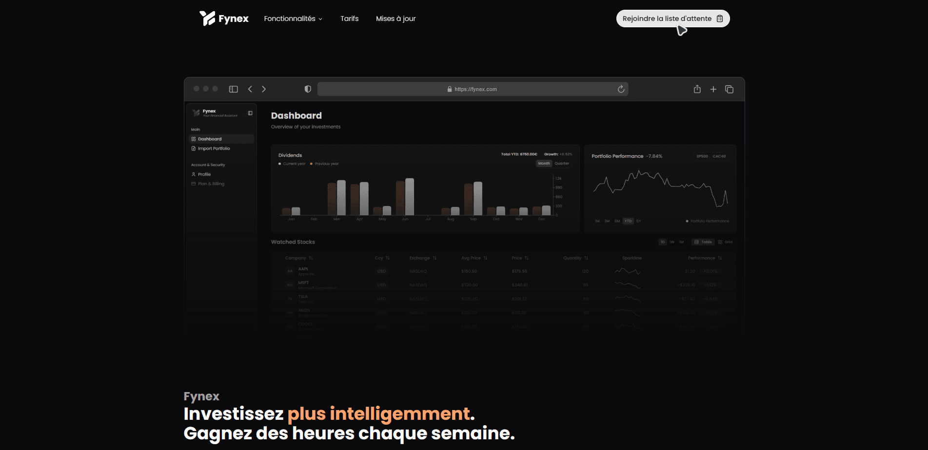 Fynex — Investment Tracking & AI Insights Dashboard