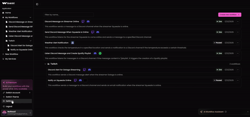 Area - IFTTT/Zapier Clone